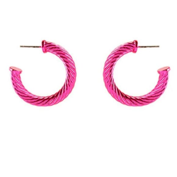 BRAND NEW NO BOUNDARIES ROPE TEXTURE HOOP WOMENS EARRINGS - Picture 1 of 8